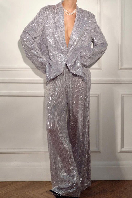 Jasper Sequined Suit Jacket and Trousers Set