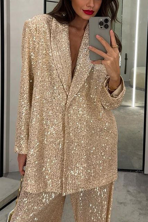 Jasper Sequined Suit Jacket and Trousers Set