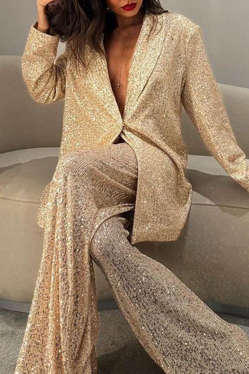 Jasper Sequined Suit Jacket and Trousers Set