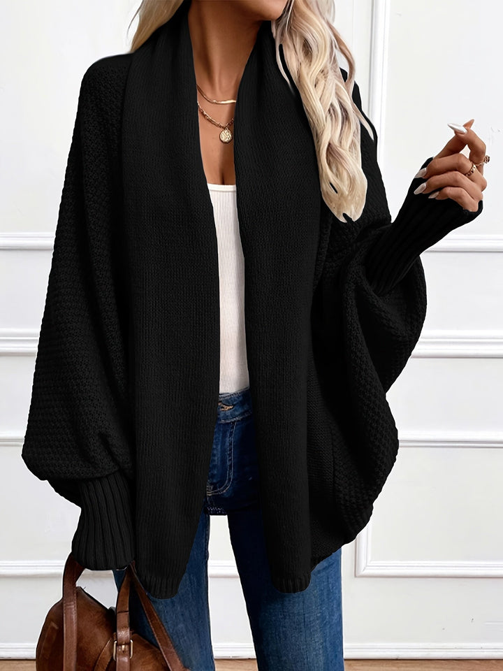 Women's Draped Shawl Collar Cardigan Open Front Batwing Sleeve Knit Sweater