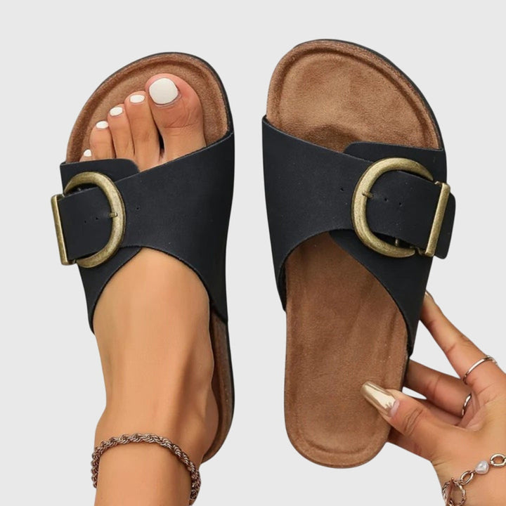 Amber | Open Toe Buckle Strap Sandals for Women
