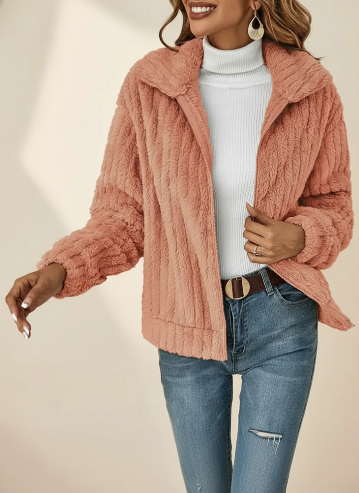 Ottilie | Women's Teddy Fleece Zip-Up Jacket with Collar