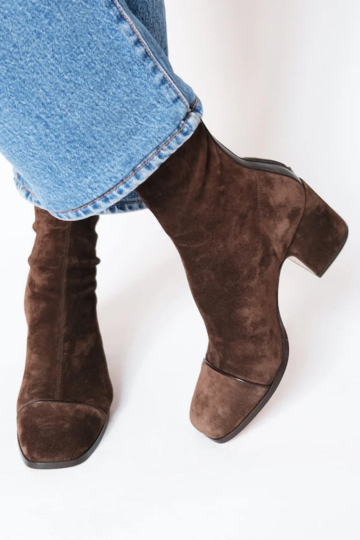 Fabienne | Square Toe Block Heel Boots for Women