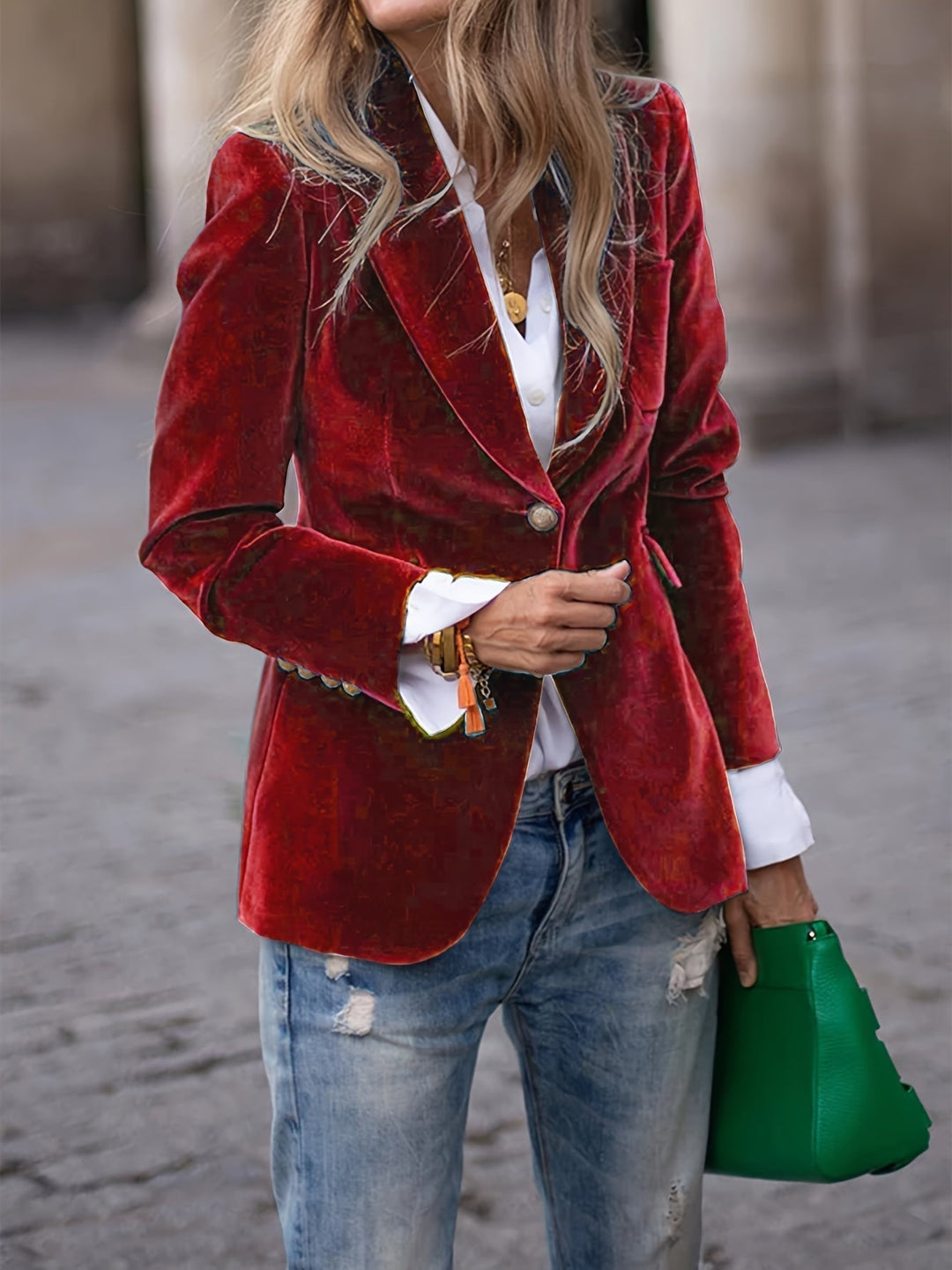 Vincent Velvet Slim-fit Suit Jacket