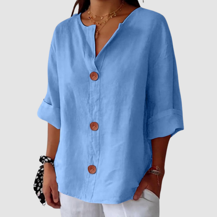 Leah™ Casual Linen Blouse