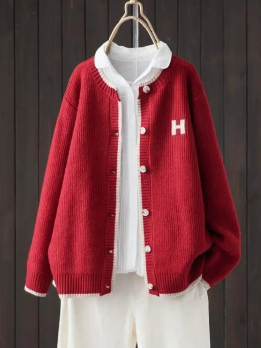 Larisa | Button-Down Ribbed Knit Cardigan for Women