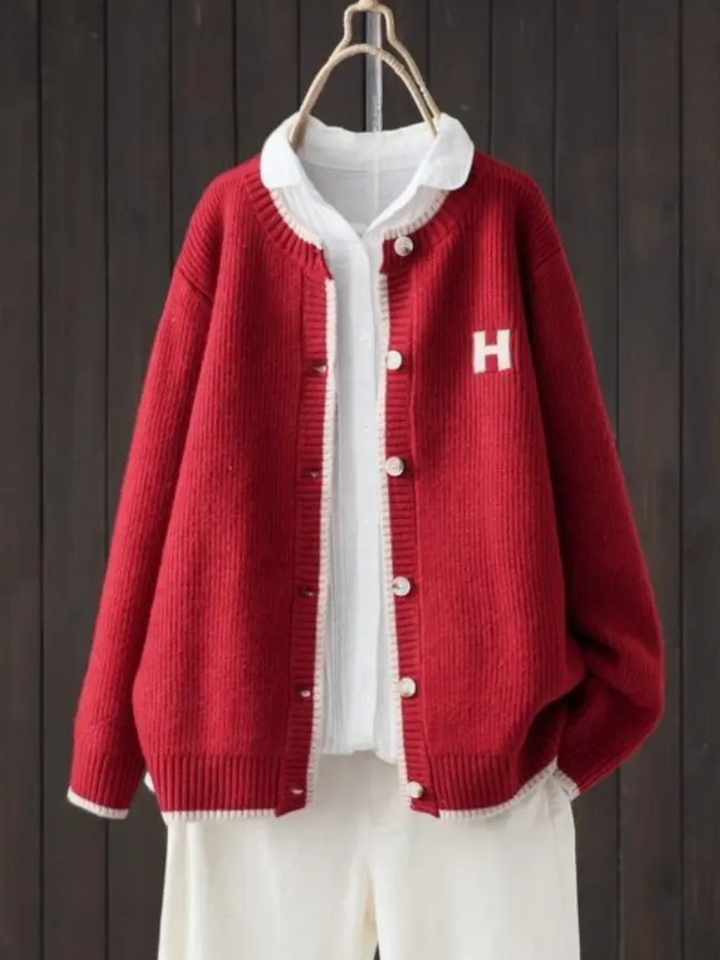Larisa | Button-Down Ribbed Knit Cardigan for Women