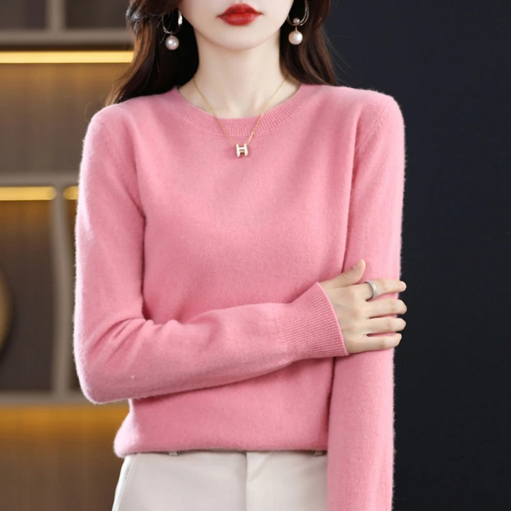 Women's Relaxed Crew Neck Knit Sweater – Soft Long Sleeve Pullover