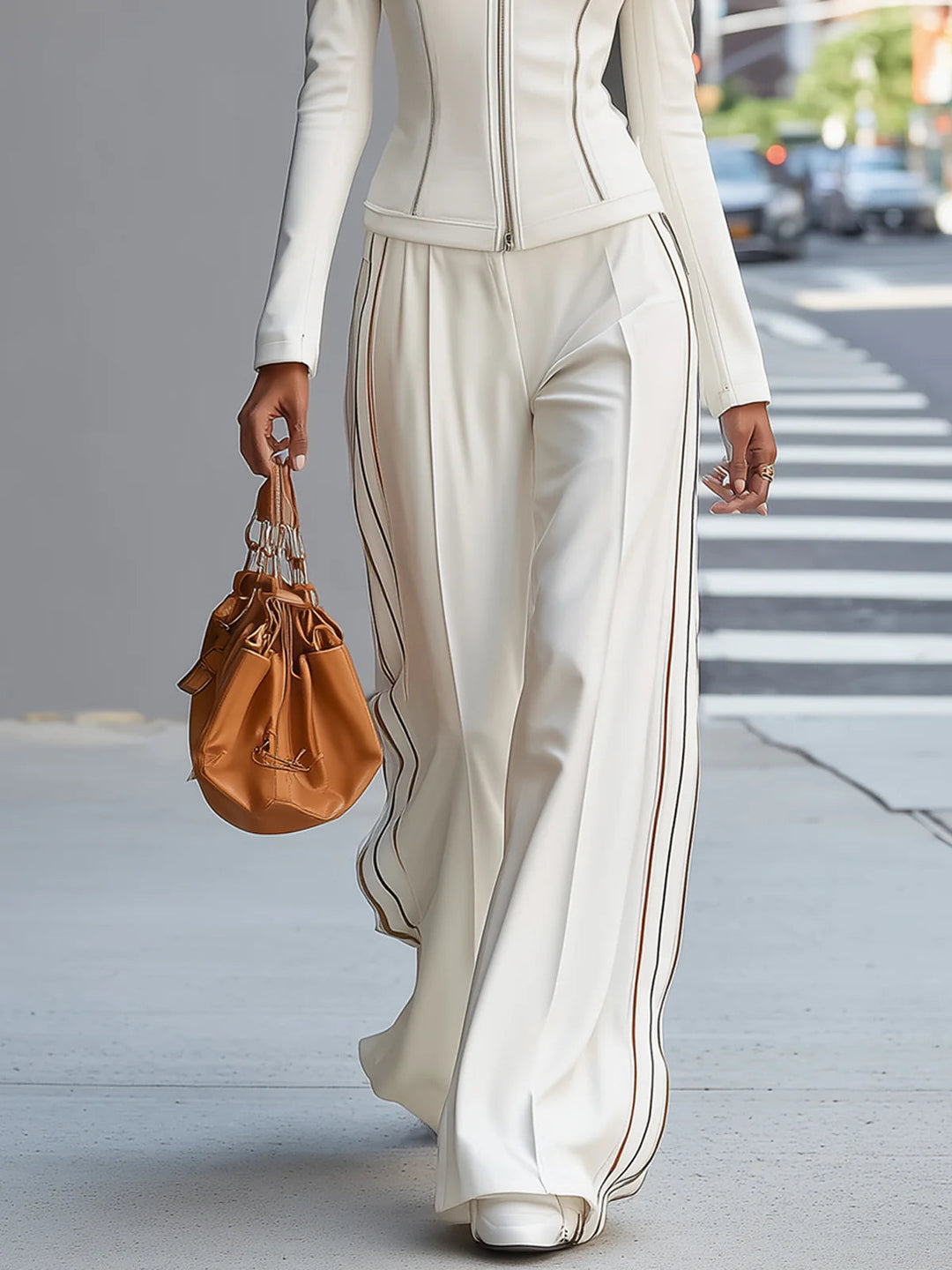 Lila Zip-Up Wide-Leg Pant Set