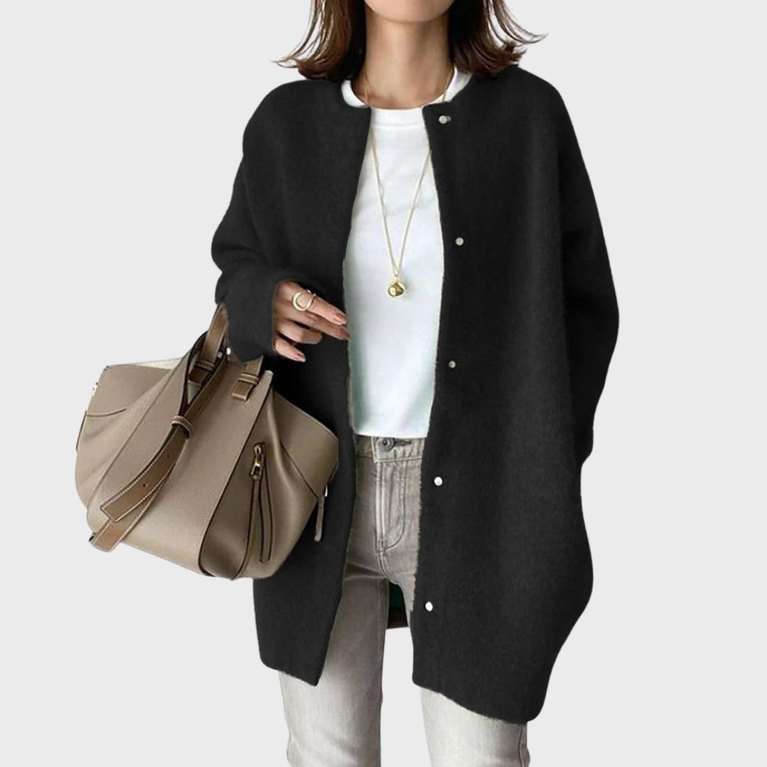 Women's Button Front Knit Cardigan – Soft Classic Long Sleeve Cardigan