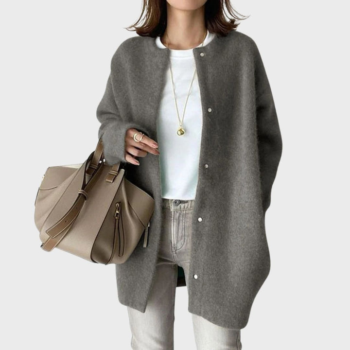 Women's Button Front Knit Cardigan – Soft Classic Long Sleeve Cardigan