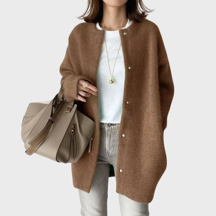 Women's Button Front Knit Cardigan – Soft Classic Long Sleeve Cardigan