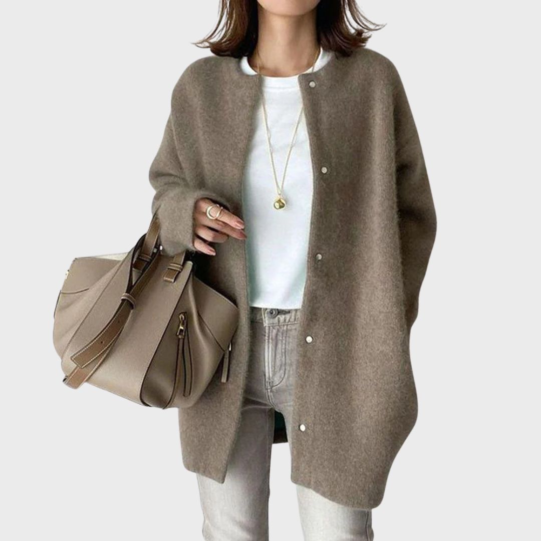 Women's Button Front Knit Cardigan – Soft Classic Long Sleeve Cardigan