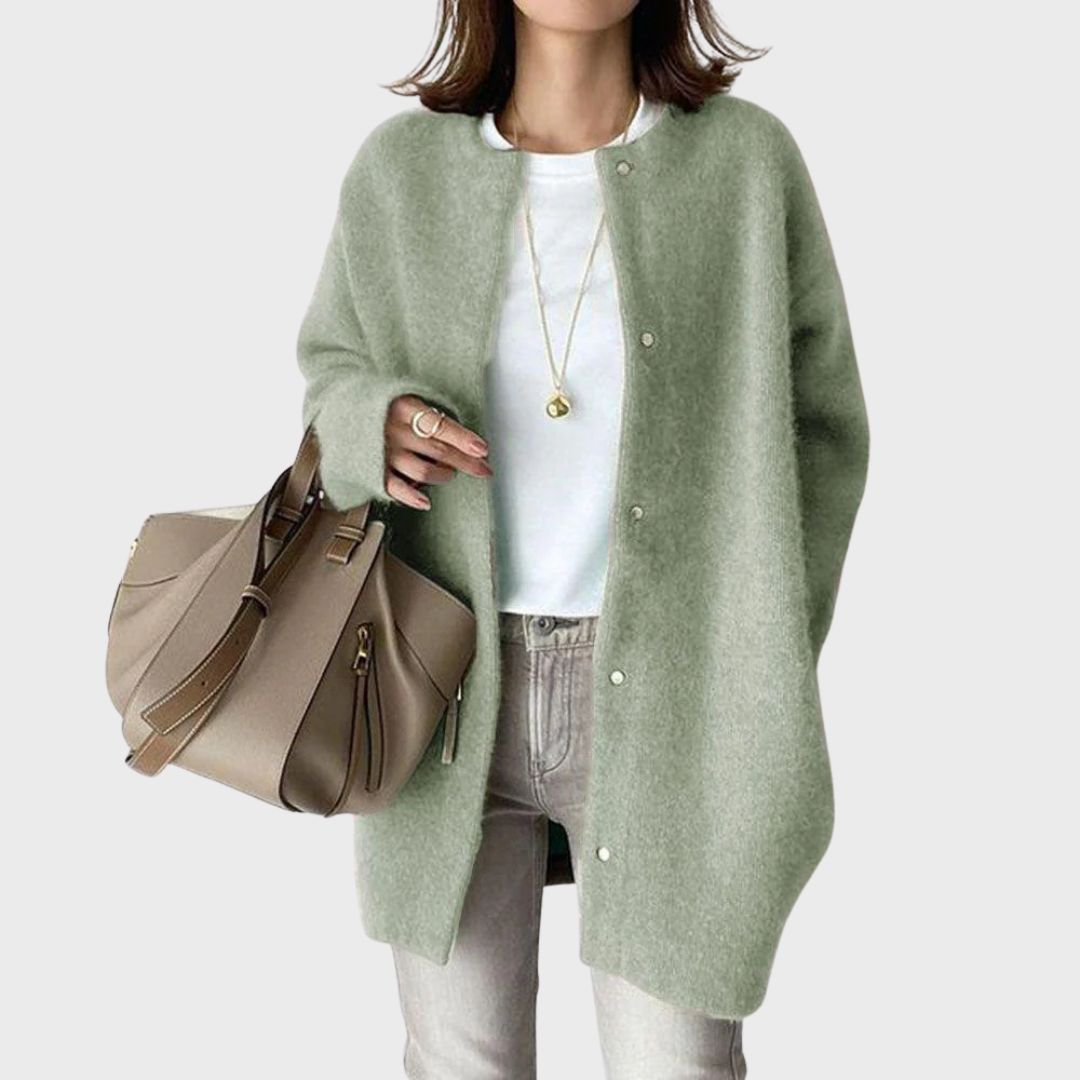 Women's Button Front Knit Cardigan – Soft Classic Long Sleeve Cardigan