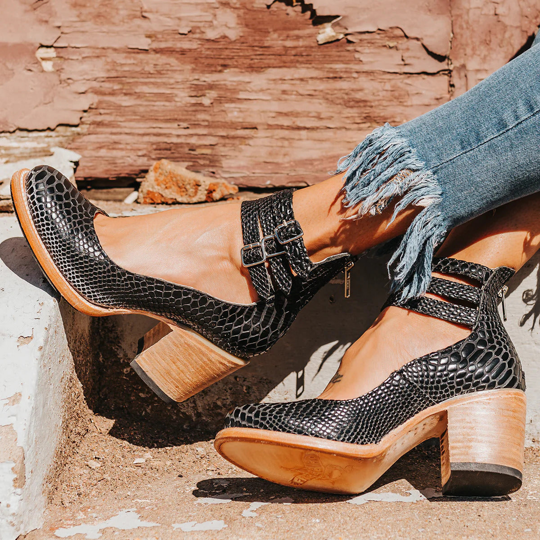 Women's Block Heel Ankle Strap Booties