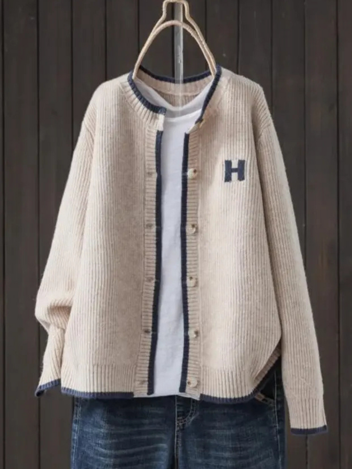 Larisa | Button-Down Ribbed Knit Cardigan for Women