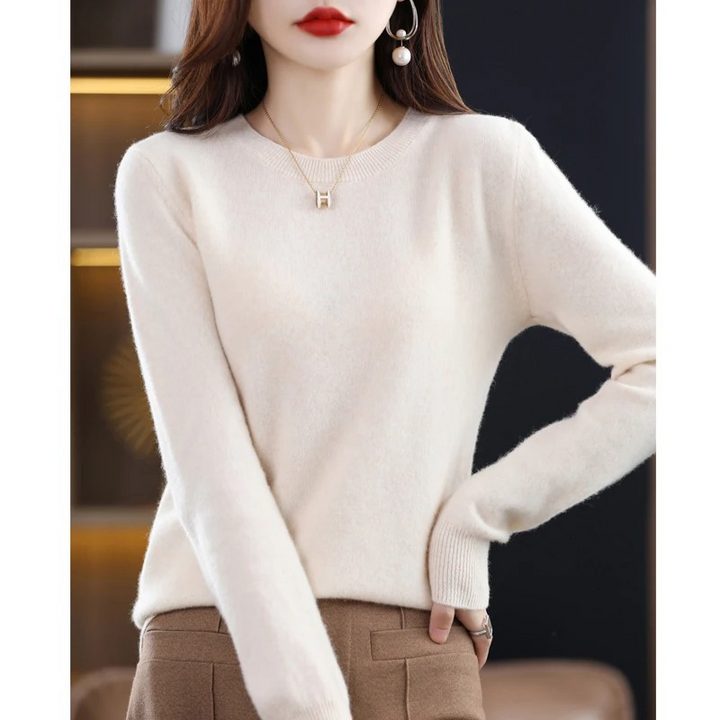 Women's Relaxed Crew Neck Knit Sweater – Soft Long Sleeve Pullover