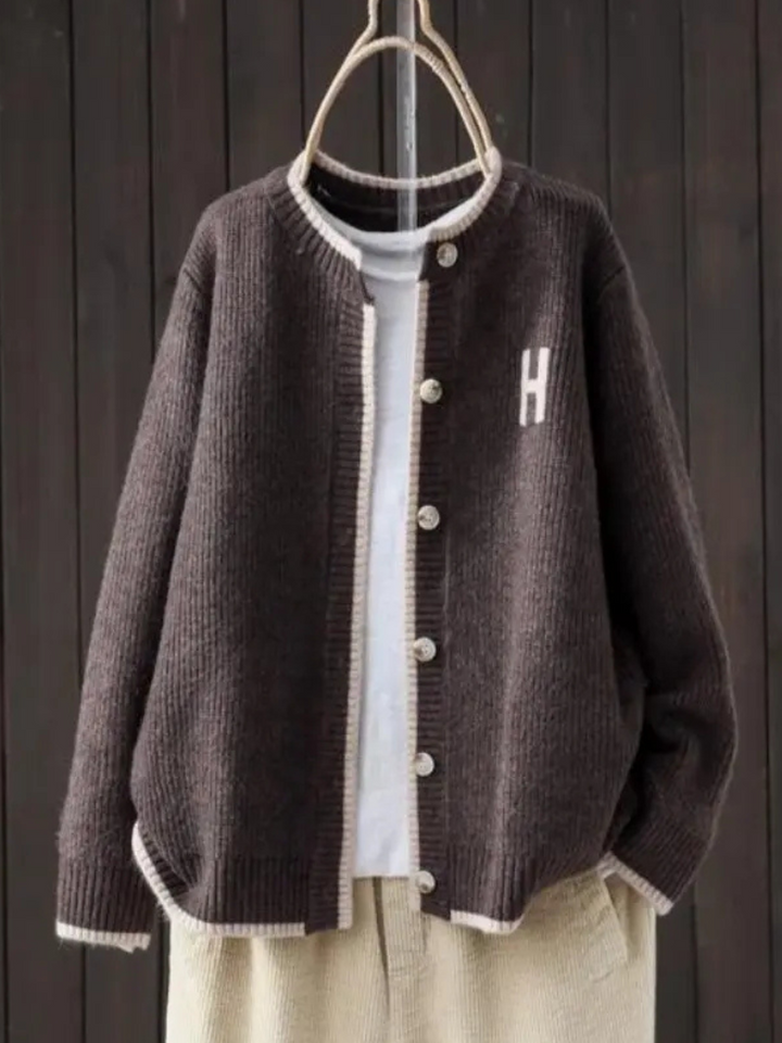 Larisa | Button-Down Ribbed Knit Cardigan for Women