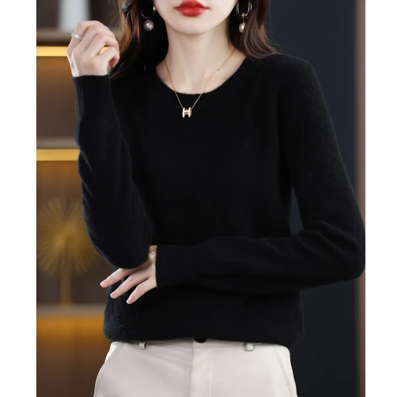 Women's Everyday Crew Neck Sweater – Soft Long Sleeve Knit Pullover