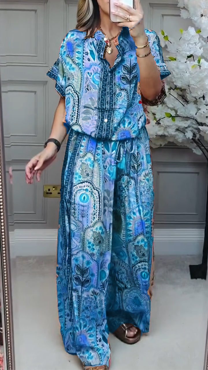 Lila Printed Casual Suit