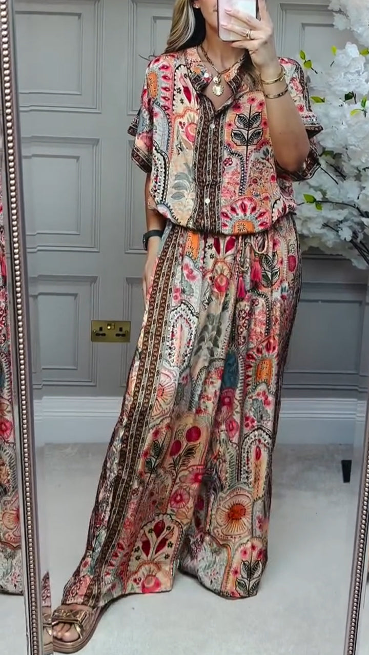 Lila Printed Casual Suit