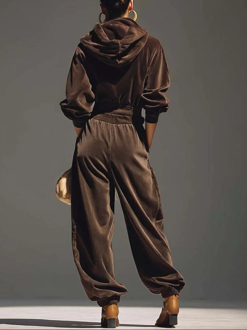 Vivienne Velvet Hoodie and Trousers Set