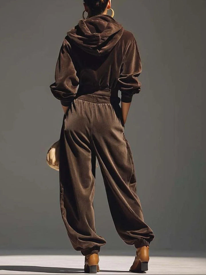 Vivienne Velvet Hoodie and Trousers Set