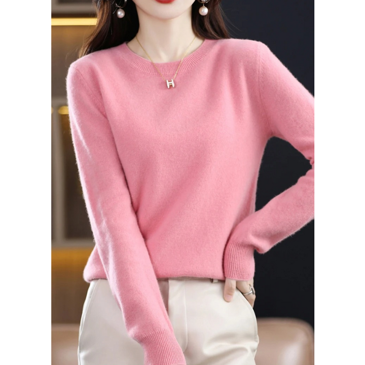Women's Relaxed Crew Neck Knit Sweater – Soft Long Sleeve Pullover