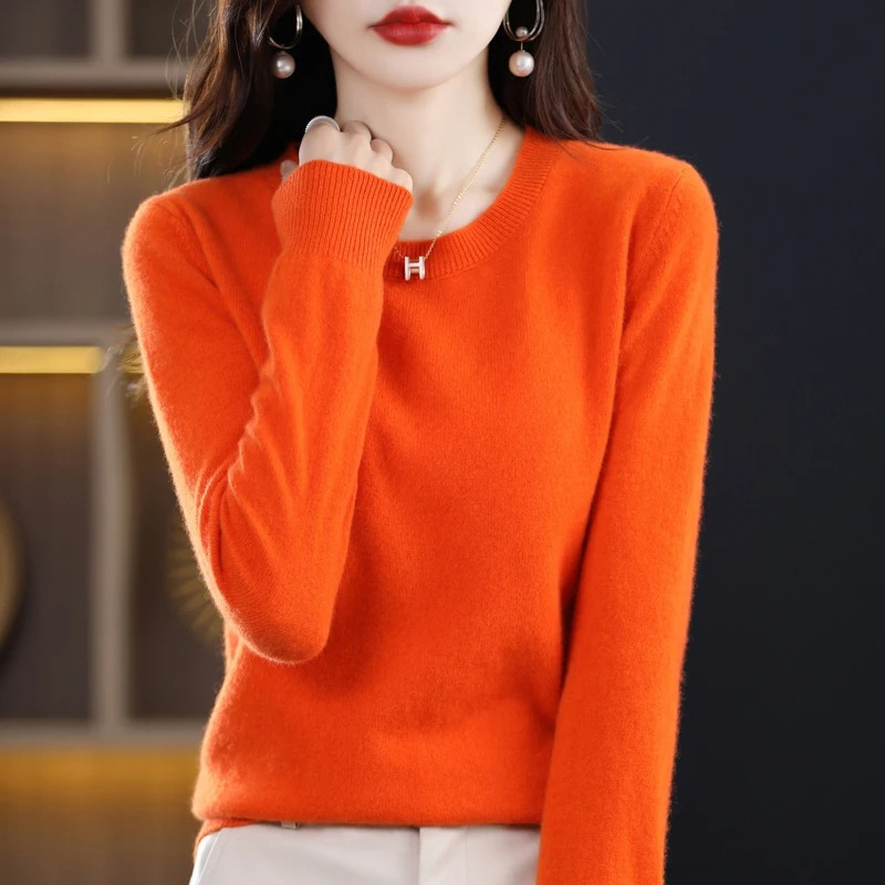 Women's Relaxed Crew Neck Knit Sweater – Soft Long Sleeve Pullover
