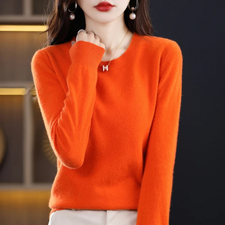 Women's Relaxed Crew Neck Knit Sweater – Soft Long Sleeve Pullover