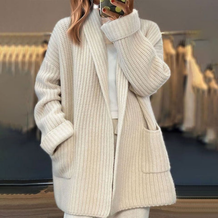 Women's Soft V-Neck Cardigan – Button Front Long Sleeve Knit Layer