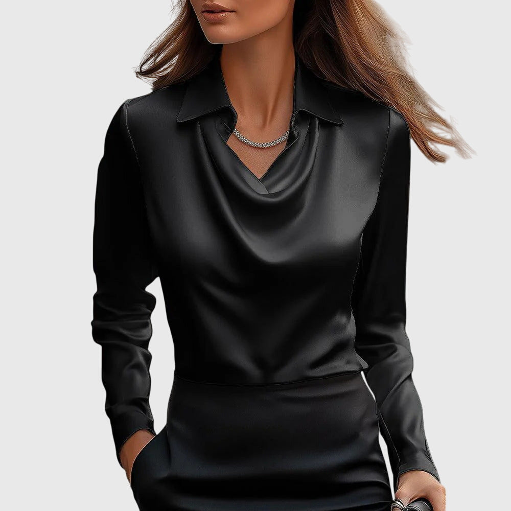 Laodice | Blouse with Cowl Neck and Long Sleeves for Women
