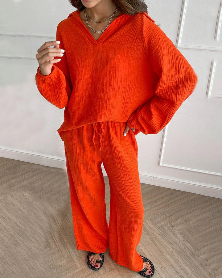 Autumn V-Neck Casual Set