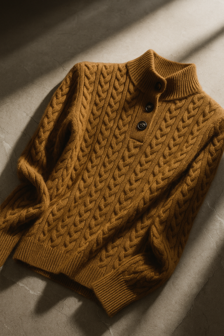 Nathalia | Button-Up Cable Knit Sweater for Women