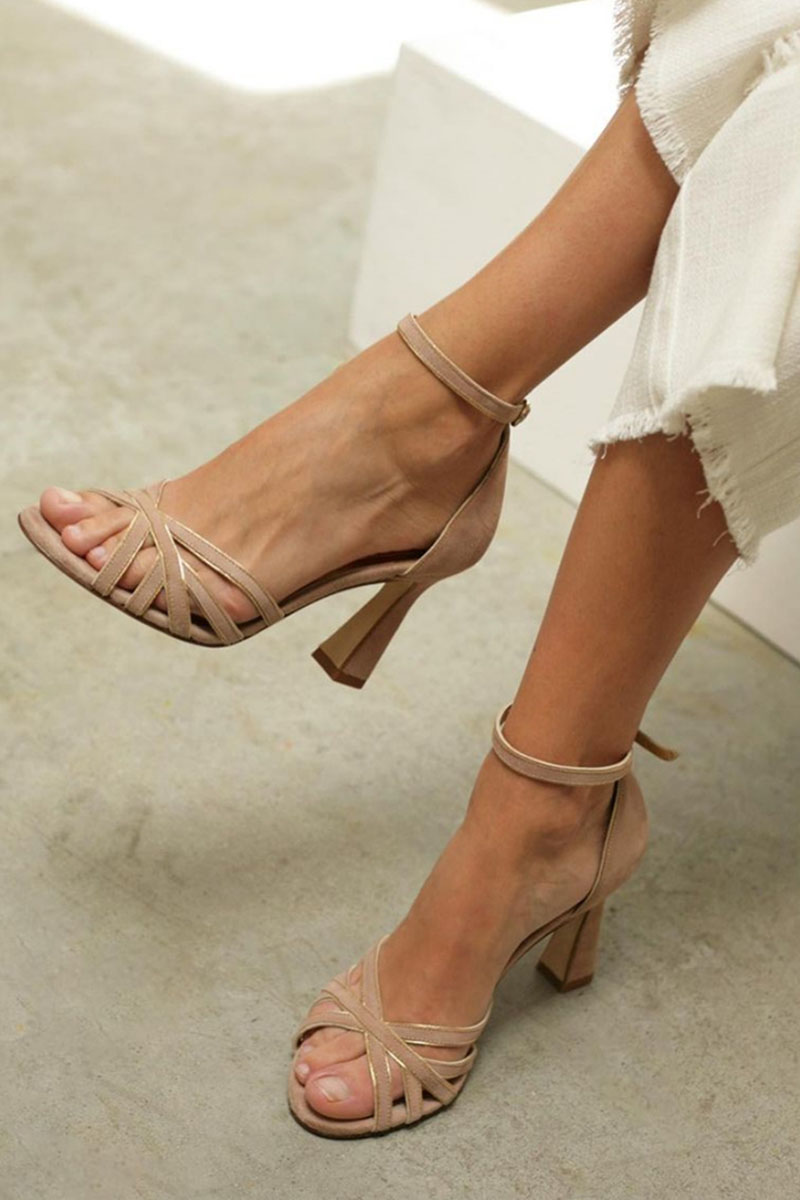 Emerald | Ankle Strap Peep Toe Block Heel Sandals for Women