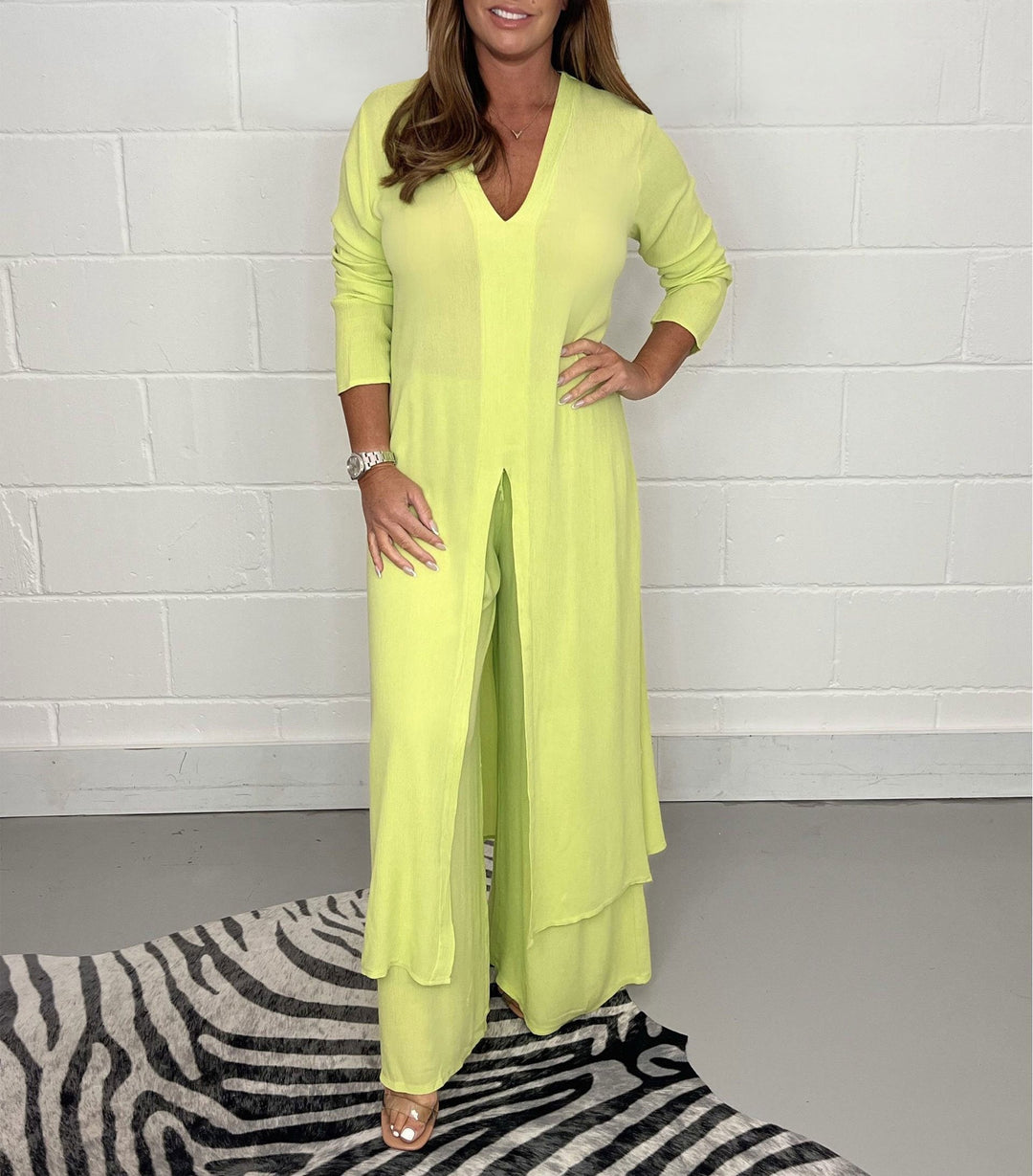 Sofia Casual Long Top and Matching Pants Set