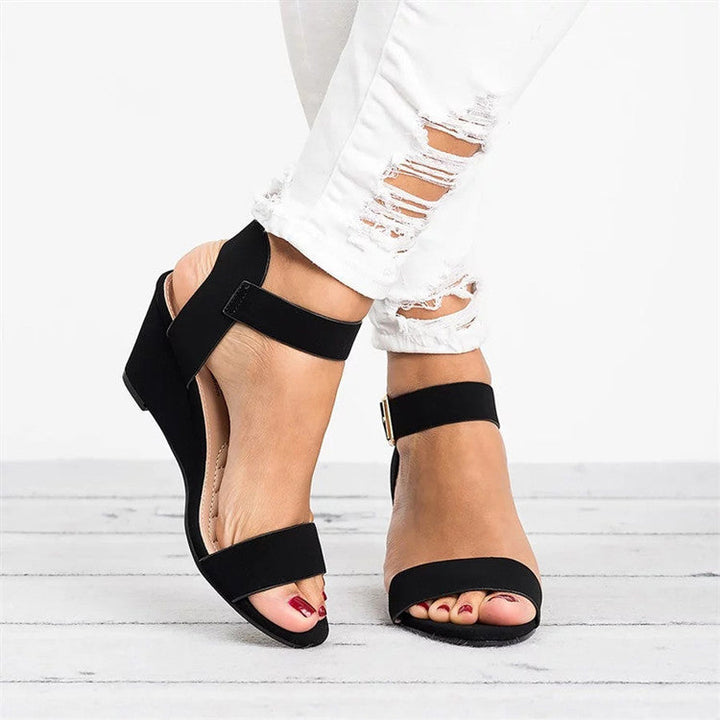 Madeleine | Wedge Sandals with Open Toe and Ankle Strap for Women