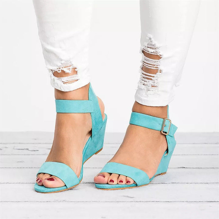 Madeleine | Wedge Sandals with Open Toe and Ankle Strap for Women