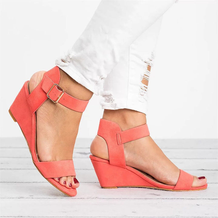 Madeleine | Wedge Sandals with Open Toe and Ankle Strap for Women