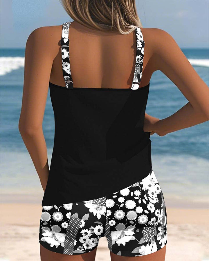 LENA | SWIMSUIT TANK TOP WITH PRINTED BOXER SET