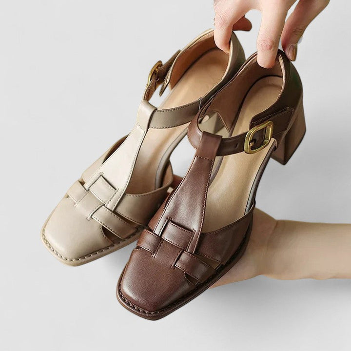 ELIANA | ORTHOPEDIC T-STRAP BLOCK HEELS