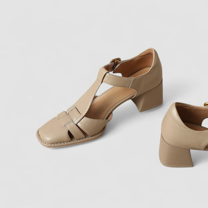 ELIANA | ORTHOPEDIC T-STRAP BLOCK HEELS