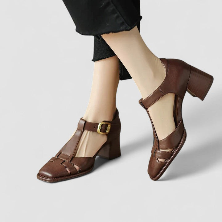 ELIANA | ORTHOPEDIC T-STRAP BLOCK HEELS