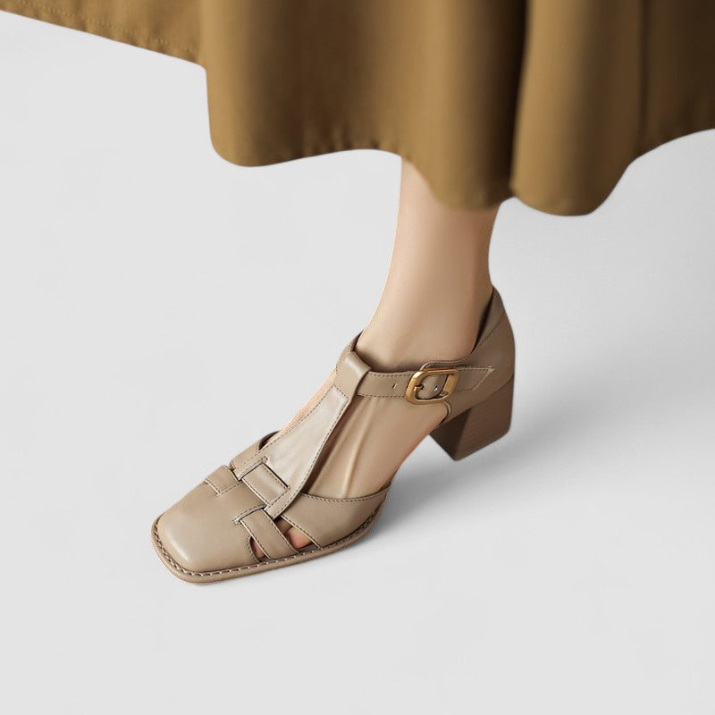 ELIANA | ORTHOPEDIC T-STRAP BLOCK HEELS