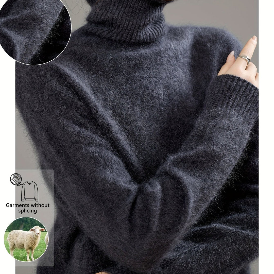 Marceline | Women's Brushed Cashmere Wool Turtleneck Sweater