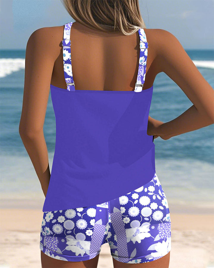 LENA | SWIMSUIT TANK TOP WITH PRINTED BOXER SET