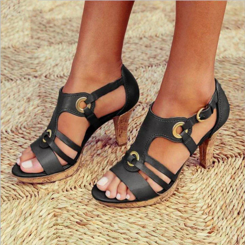 Teresa | Block Heel Sandals with Open Toe and Straps for Women
