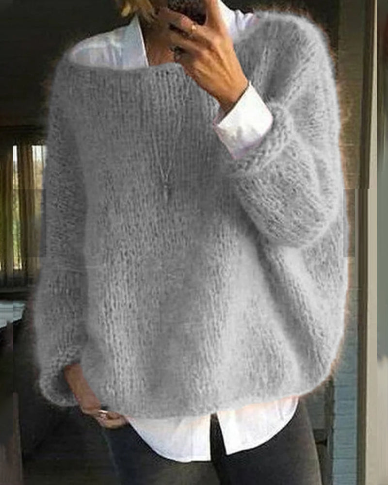 Women's Rib Knit Sweater – Crew Neck Everyday Sweater