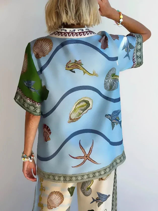 Marina Deep Sea Floral Print Set