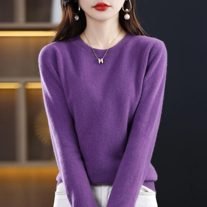 Women's Relaxed Crew Neck Knit Sweater – Soft Long Sleeve Pullover